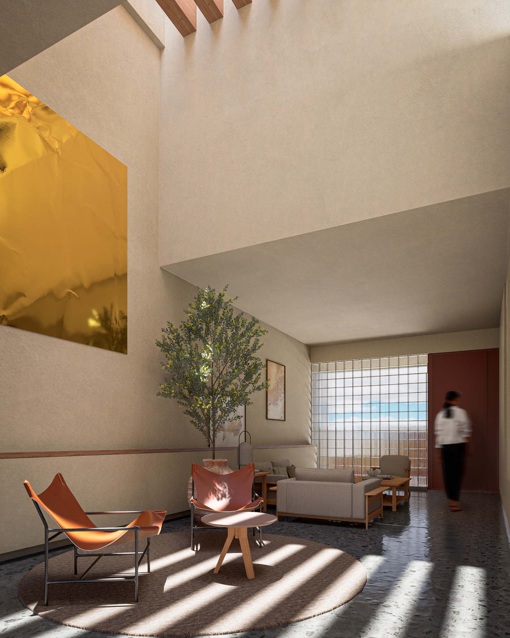 Sala y doble altura de Casa Luna